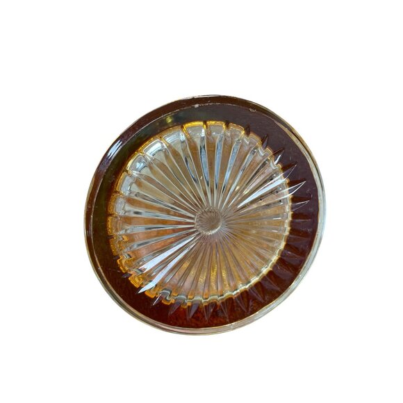 Vintage Amber Marigold Carnival Glass Pitcher With Textured Finish SKU 9319 - Picture 9 of 10